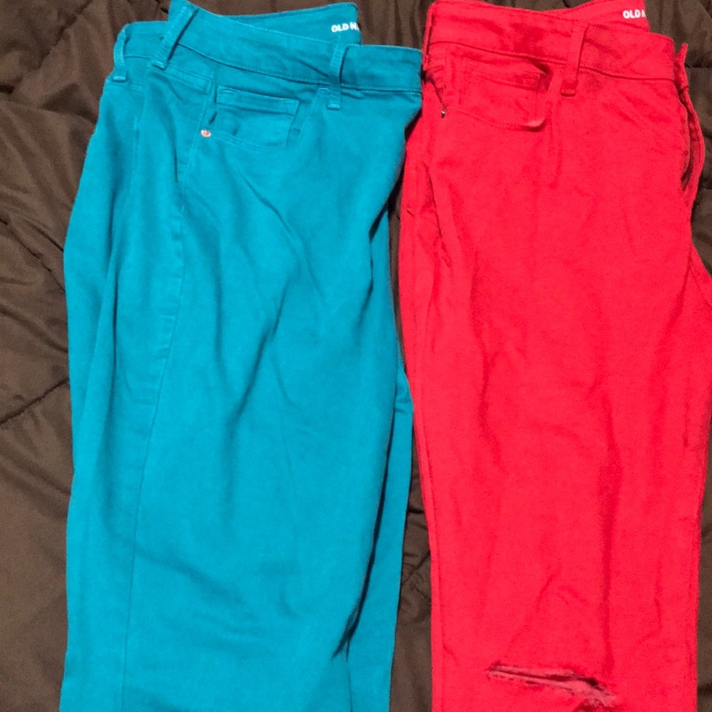TWO pairs of old navy rockstar jeans!